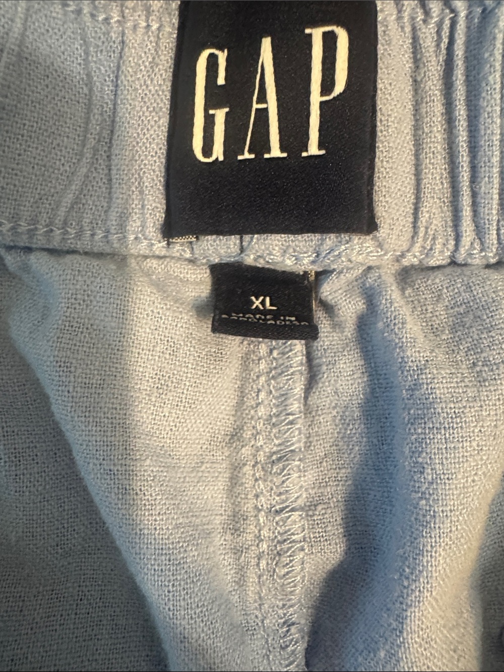 GAP Sky Blue Linen-Blend Elastic Waist Shorts - Picture 2 of 2